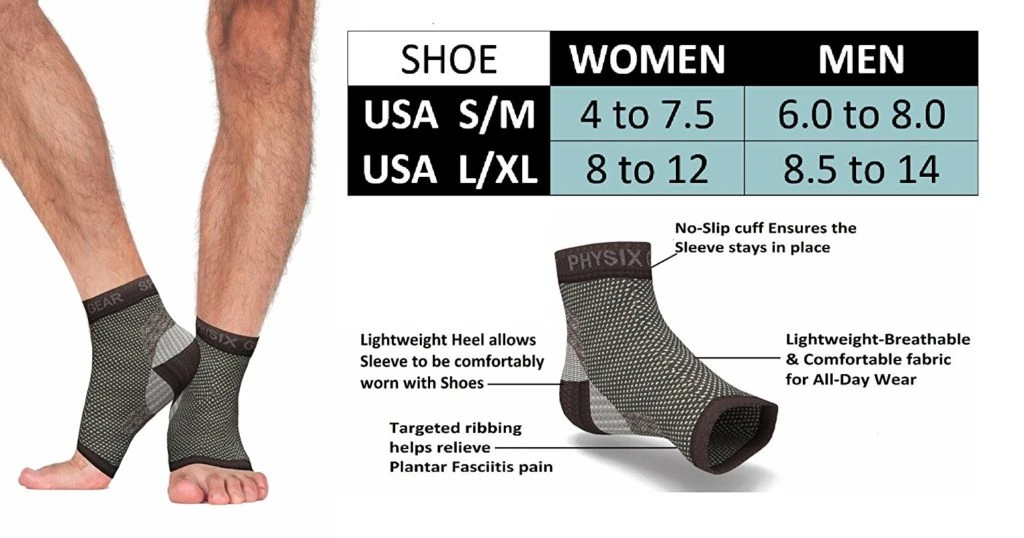 Physix Compression Sleeve - Sizing Chart