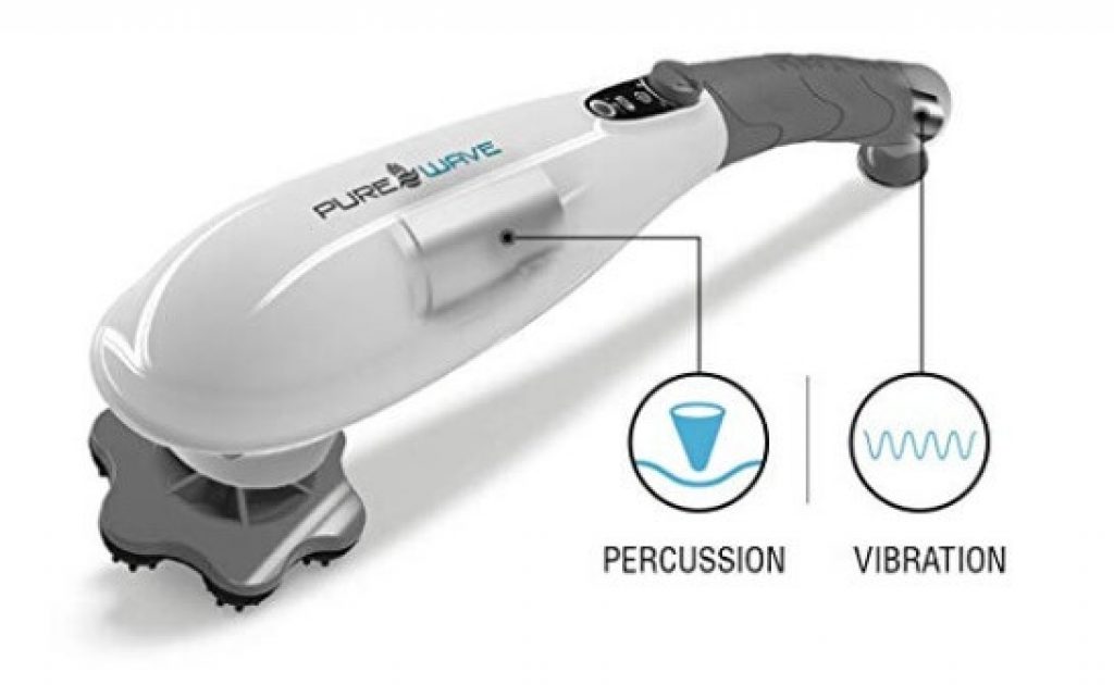 PUREWAVE™ CM-07 Dual Motor Percussion + Vibration Therapy Massager (White) | Official Patented CM-07™ | Treat Pain For Back, Sciatica, Neck, Leg, Foot, Plantar Fasciitis 