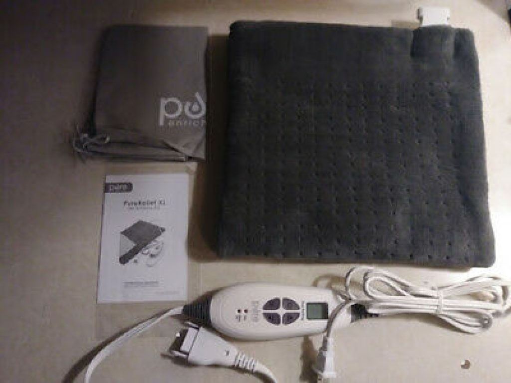 Pure Enrichment PureRelief XL King Size Heating Pad (Charcoal Gray) - Fast-Heating Machine-Washable Pad - 6 Temperature Settings 